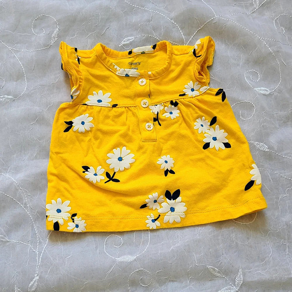 Carters Floral Kids Tops Girl 6 Months - Yellow and Colorful Flower Blouses - Picture 6 of 11